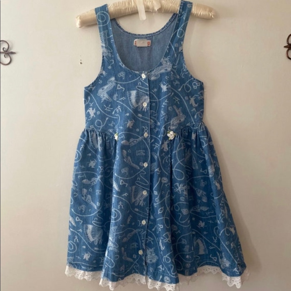 Girl’s Vintage Western Cowgirl Denim Sundress